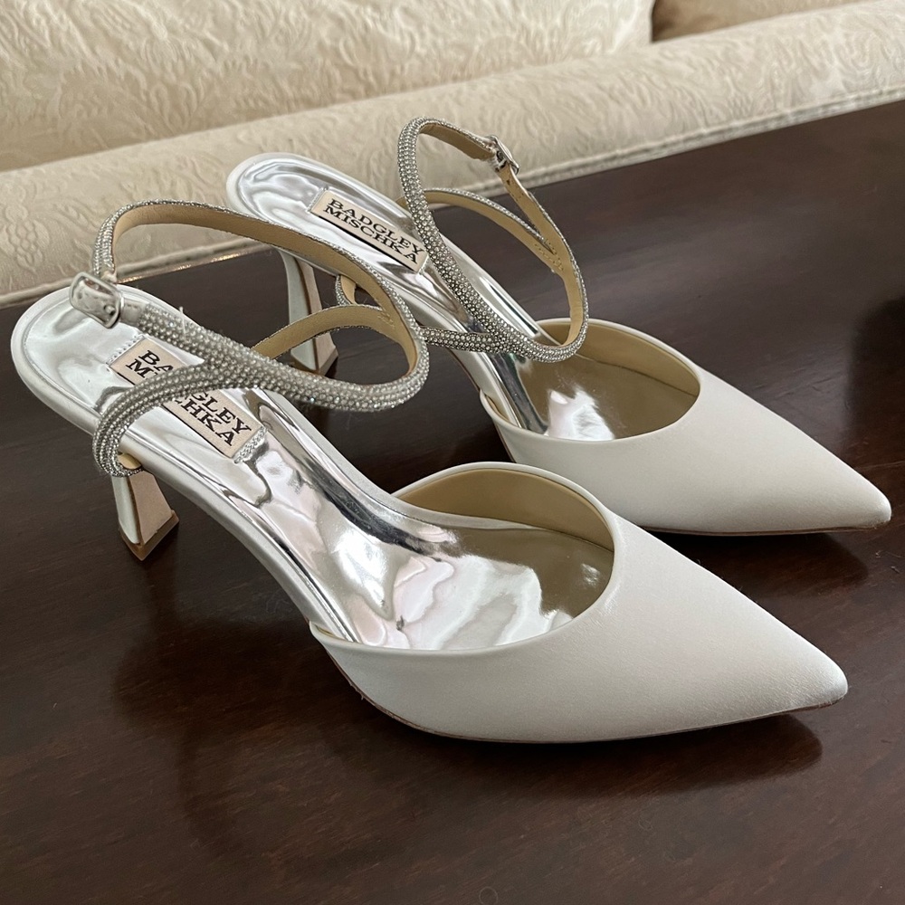 White Bagdley Mischka Heels - Wedding
